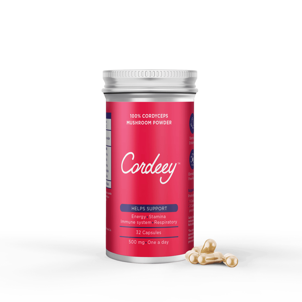 100% Cordyceps Mushroom Powder 32 capsules - Cordeey